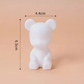Minimalist white bear cake ornament with smooth finish and dimensions 4.4cm by 6.5cm - White Plastic Violence Bear Ornament