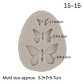 Stampo in silicone con tre farfalle e dimensioni dettagliate per decorazione torte DIY - Grigio
