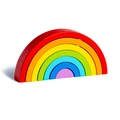7-piece rainbow wooden stacking blocks educational toy for color recognition - 6-Piece Set / Small Rainbow 1 (Classic)
