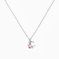 Dettaglio della collana stella e luna con gemma viola e perla elegante - Bianco K (XL00301)