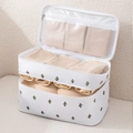Travel organizer bag for underwear and socks with green cactus print and dual-layer zippers - Cactus