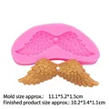 Moule en silicone rose ailes d'ange pour pâtisserie avec détails de plumes et fini doré - Rose