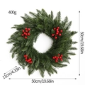 50cm künstlicher Weihnachtskranz mit grünen Kiefernnadeln und roten Beeren wiegt 400g - 50CM Weihnachtskranz mit Beeren