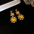 Earrings (Silver Earring Post) Gold-Yellow
