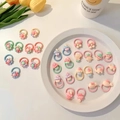 Cute cartoon kids hair ties set with colorful resin flower and animal charms - 30 Pieces Set Combination 4