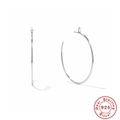Minimalist S925 sterling silver hoop earrings with water-drop cubic zirconia stones - Style 1-Single Large Hoop Earring / White Gold