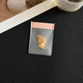 Pink frosted EVA jewelry storage bag featuring a golden Fu charm pendant inside - Frosted Style / 5*7cm