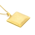 Elegant gold square pendant necklace with a frosted matte finish on a minimalist chain - Gold Tone Matte Textured Square Style [No Chain] (KP29860-K)