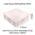 Grote vierkante siliconen bakvorm van 170x50mm, wit hittebestendig met 1300ml capaciteit - Groot Vierkant / Wit