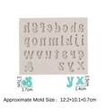 Silicone mold with 26 lowercase English letters and ampersand for chocolate and fondant - 2#-Grey Small Letters