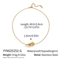 Detail showing 1.4cm golden ball pendant on 40cm stainless steel hypoallergenic chain - Gold (YYN025252-G)