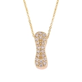 Gold letter I necklace with pavé cubic zirconia on a delicate cable chain - Letter I / Gold