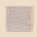 Couverture en mousseline beige aux motifs de lune et d'étoiles en coton respirant - Étoile et lune