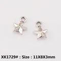 Silver star alloy pendants size 11x8x3mm for DIY jewelry making and craft projects - XK1729#