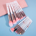 20-teiliges Make-up-Pinsel-Set mit rosa Marmorgriffen und Roségold-Zwingen - 15-Teiliges Rosa Marmor Set