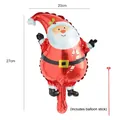 Mini ballon Père Noël en aluminium 20x27cm rouge avec tige de support incluse - Père Noël / Lot de 10