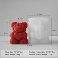 Rode hart rozenbeer siliconen mal voor DIY zeep en kaarsen met exacte afmetingen - 8cm