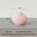 Pink shell-shaped aromatherapy candle in White Peach Oolong scent, 6x4.5cm size - White Peach Oolong / Pink
