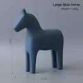 Adorno caballo de Troya azul estilo nórdico mate, pieza decorativa de 23cm de alto - Caballo Grande / Azul