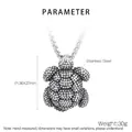 Macro-opname van de vintage roestvrijstalen schildpad hanger met afmetingen 36x27mm - Zeeschildpad Hanger (KP100583-KJX) / Alleen Hanger