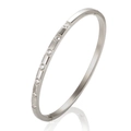 Bracciale minimalista in acciaio inossidabile argento con otto piccoli diamanti tondi - Acciaio 4mm