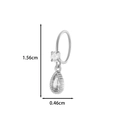 Joyas de piercing de plata con circonitas redondas y de pera, altura de 1,56 cm - Colgante Redondo y de Gota / 2# Plateado