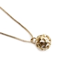 Golden necklace with hollow sphere pendant and white crescent moon element inside - White Crescent