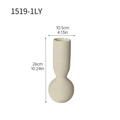 Creamy white Nordic ceramic vase with brushed texture finish measuring 26cm in height - 1519-1LY Brushed Low Vase / Light Yellow