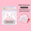 Pink cartoon rabbit standing sticky notes animal memo pad 20 sheets 10x8cm - Rabbit