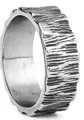 Anillo ancho estilo vikingo vintage con textura de corteza vertical y acabado metálico - US 7 / Estilo 4 (Acero Corteza)