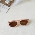 Pink vintage children's sunglasses with brown lenses and stylish silver stud details - Pink