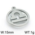 Silver Libra zodiac sign stainless steel pendant with 15mm width for DIY jewelry making - Steel Libra