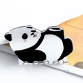 Graziosa pinza per capelli a panda in bianco e nero con finitura in resina lucida - Stile panda morbido e carino (D21-5-3)