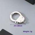 Silver stainless steel handcuff-shaped pendant for DIY jewelry making, 25x18mm and 3g - Round / Small (25x18mm) / Steel