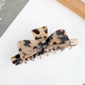 Vintage tortoise shell pattern acetate bow hair claw clip for women's hairstyles - Large / Beige Tortoise Shell