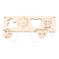 Wooden animal lacing toy for busy board with duck and bear shapes and white cotton rope - Animal Matching Toy