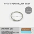 38mm silver loose-leaf binder ring with 32mm inner diameter for card and book binding - 38# ID 32mm / Silver