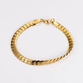 Collar de cadena plana dorada minimalista de acero inoxidable con cierre de langosta - 6.5mm*21cm / Dorado