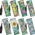 Set di 8 segnalibri fai-da-te per diamond painting 5D con motivi mandala floreali e nappe - Stile con Motivo Floreale (SQ-53) / Set da 8