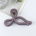 Purple matte bow hair claw clip for thick hair in minimalist butterfly design - Purple Pink
