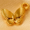 Delicate gold butterfly pendant accessory in high-polish finish for DIY jewelry designs - Small Butterfly (17mm)