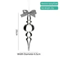 Christmas glass hanging ball with black and white stripes and a decorative plaid bow - 20cm Style 07 Black & White Stripes (Single)