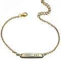 Personalisiertes vergoldetes Edelstahl-Armband mit Gravur-Stab und verstellbarer Kette - Graviert Kundenspezifisch / Gold