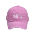 Berretto da baseball minimalista in cotone lavato rosa con ricamo mimi e cuoricino - Ricamo Lettera mimi / Rosa
