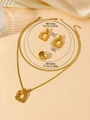 Gedetailleerde maattabel voor goudgekleurde gehamerde sieradenset met maten - 4-Delige Set (Ketting/Oorbellen/Ring) / Goud