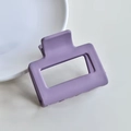 Matte purple square hollow hair claw clip with a minimalist geometric design - Matte Purple Small Square Claw Clip (15#)