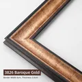 Detail of baroque gold photo frame with 6cm width and vintage textured finish - Baroque Gold / Empty Frame (20*20cm)