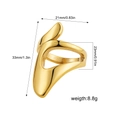 Detail view of 18K gold knot ring showing precise dimensions and polished texture - Gold Triangle Buckle
