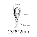 Silver stainless steel lobster clasp jewelry connector with 13x8mm size specifications - 100PCS/Pack-13mm