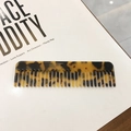 Retro tortoiseshell acetate wide-tooth hair comb on a minimalist magazine background - 11cm / Coffee Tortoise Shell